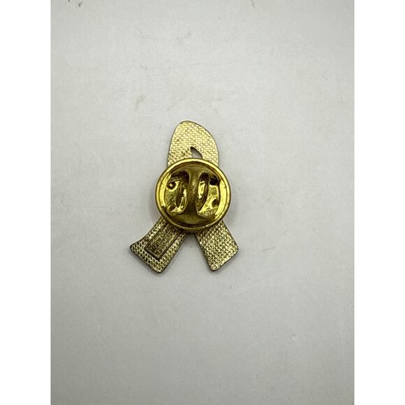 Black Ribbon Awareness Lapel Pin Gold Tone Back Enamel Finish - Picture 3 of 5